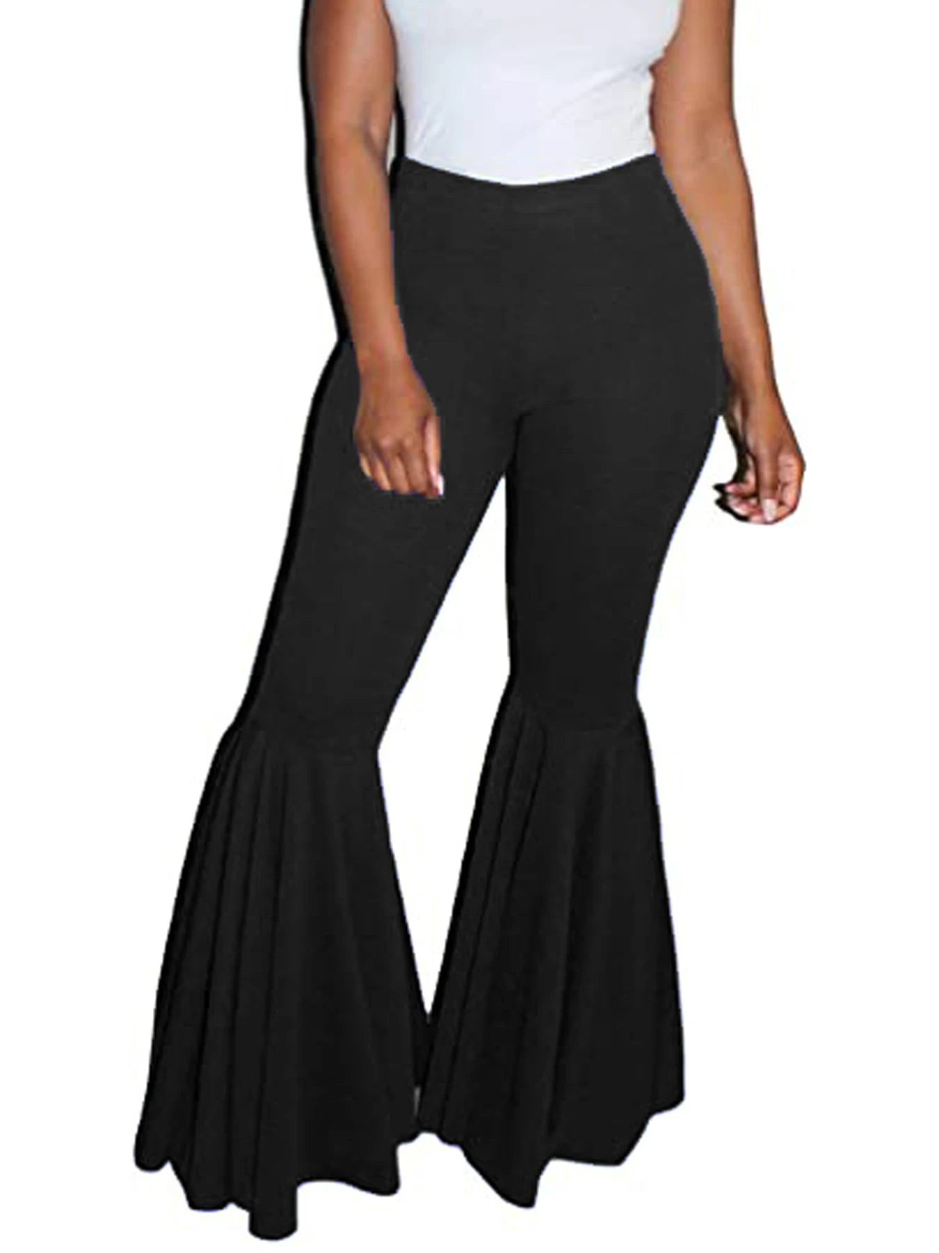 Plus-size women's trendy bell-bottomed trousers -