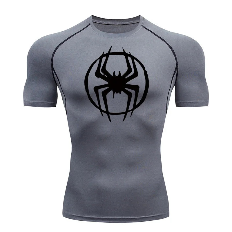 Men's Spider-man pattern compression shirt -