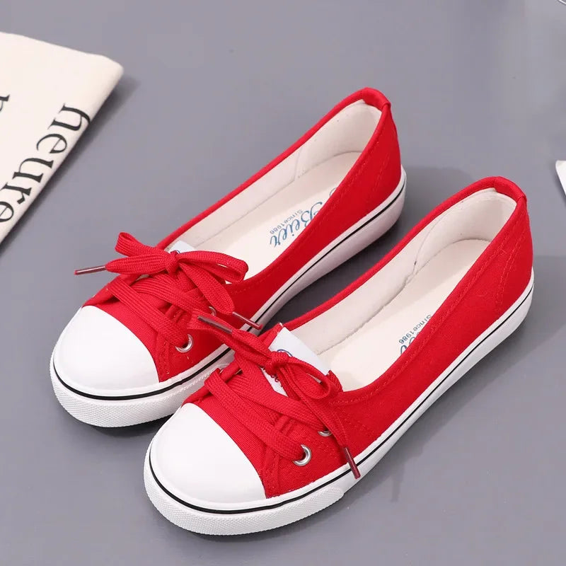 2023Sneakers Shoes for Women Zapatillas Mujer Solid Sapatilha Feminina Zapatilla Tenis Feminino Lace-up White Chaussures Plates -