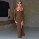 High Elastic Long Sleeve Dress -