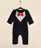 Dress your little gentleman in style with this cotton formal romper—perfect for baby boys who love to look sharp and charming! -