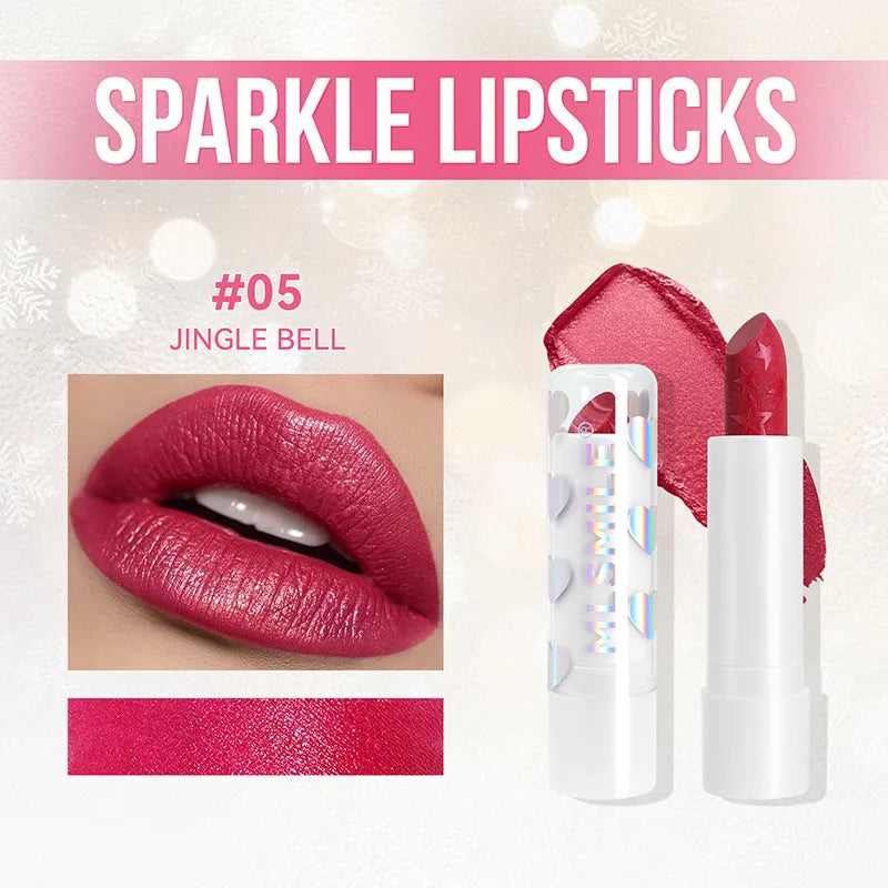 Diamond Pearlescent Lipstick Waterproof Long Lasting Non-stick Cup Matte Velvet Shiny Lipsticks Red Sexy Lips Makeup Cosmetics -