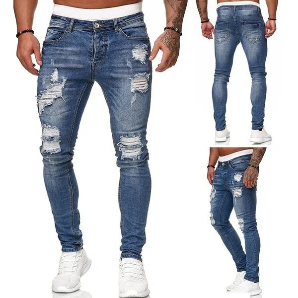 New Men's Ripped Slim Fit Jeans -
