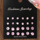 12 Pairs Of Luxurious, Simple, Shiny, And Caring Zirconia Earrings -