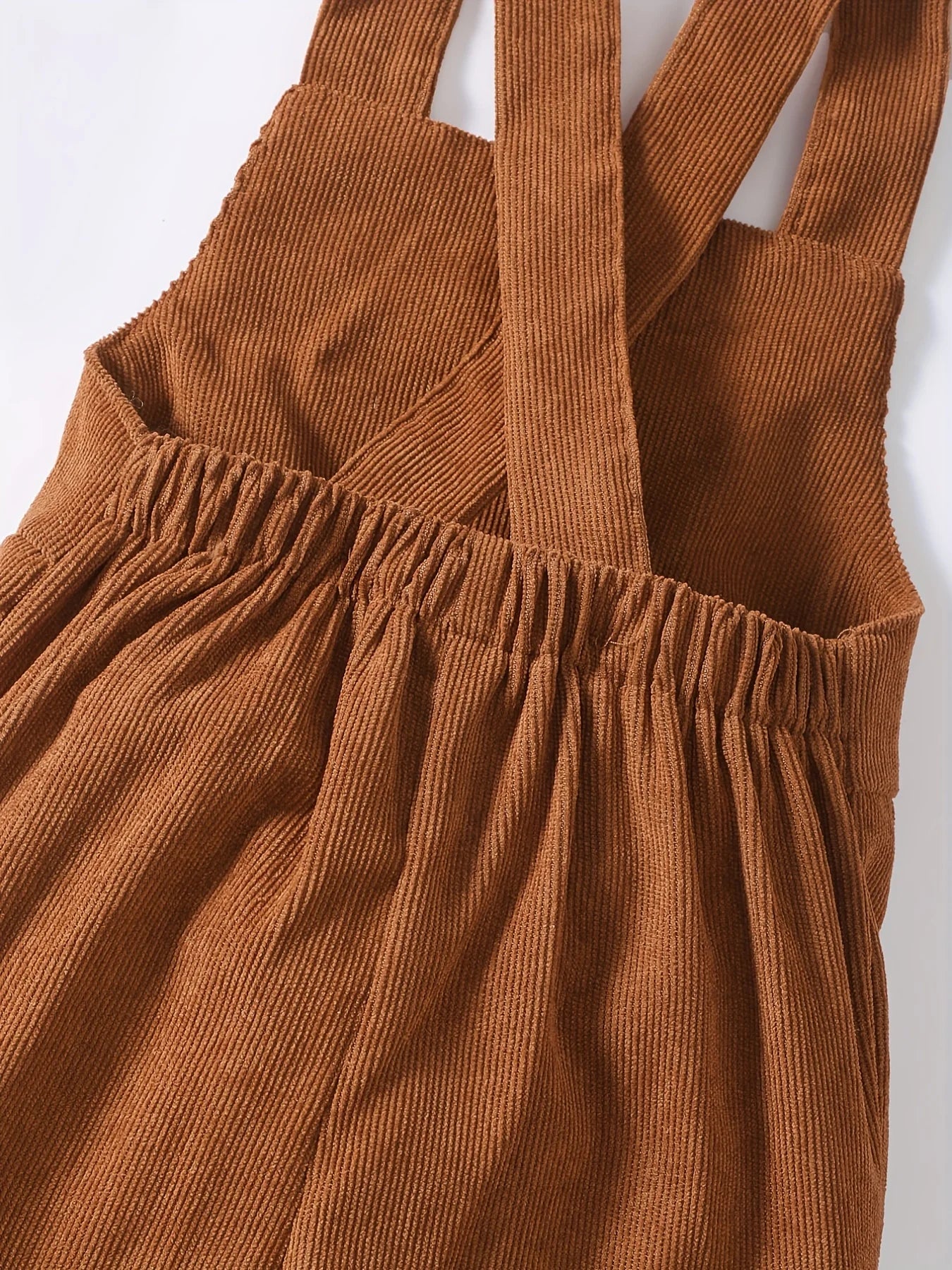 Dress your toddler boy or girl in cozy style with these brown corduroy strap pants—perfect for everyday comfort and cuteness 0-3 Years! -
