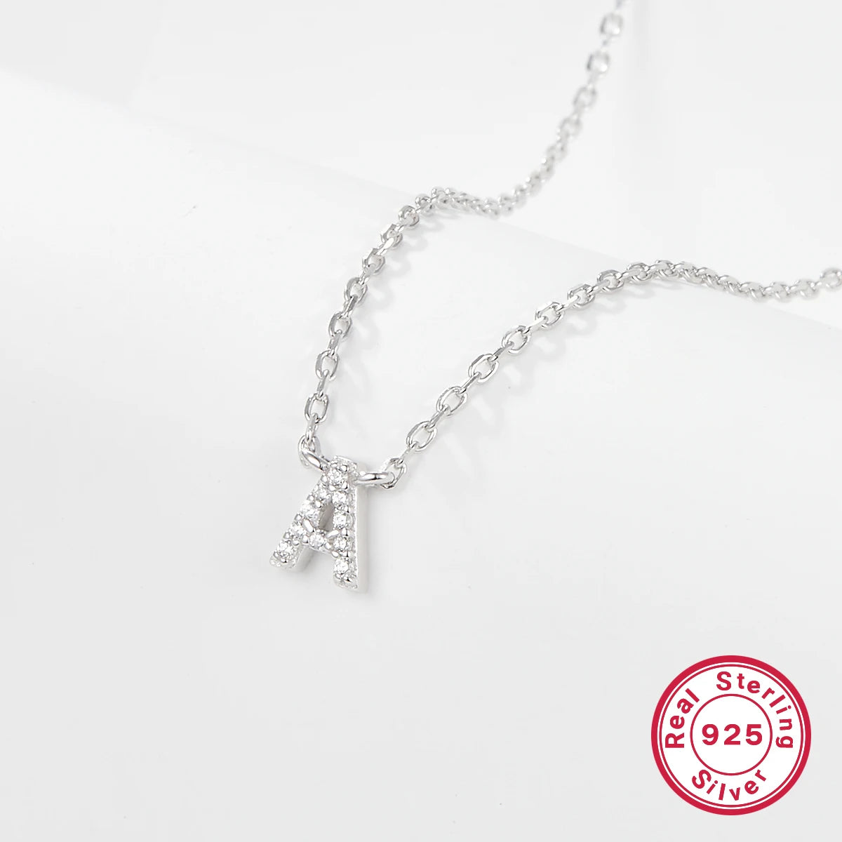 Sterling silver light luxury exquisite letter pendant necklace -