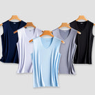 Ice Silk Tank Tops Seamless Mens Vest Loose Sleeveless Sport Bodysuit Vest For Men Plain Casual Summer Tank Undershirts Cool 5XL -