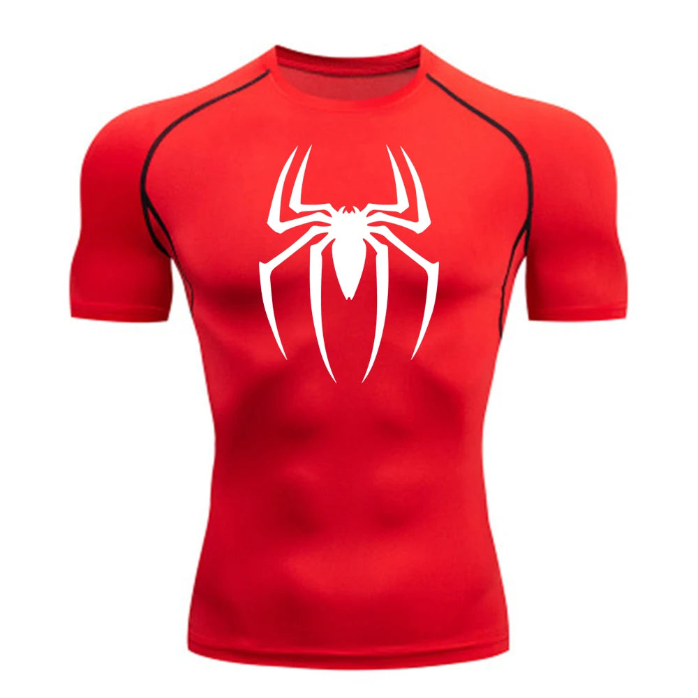 Men's Spider Print Compression Shirt -