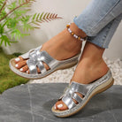 2025 Women's Orthopedic Sandals Open Toe Retro Wedge Casual Flat Slippers Anti-slip Thick Sole -
