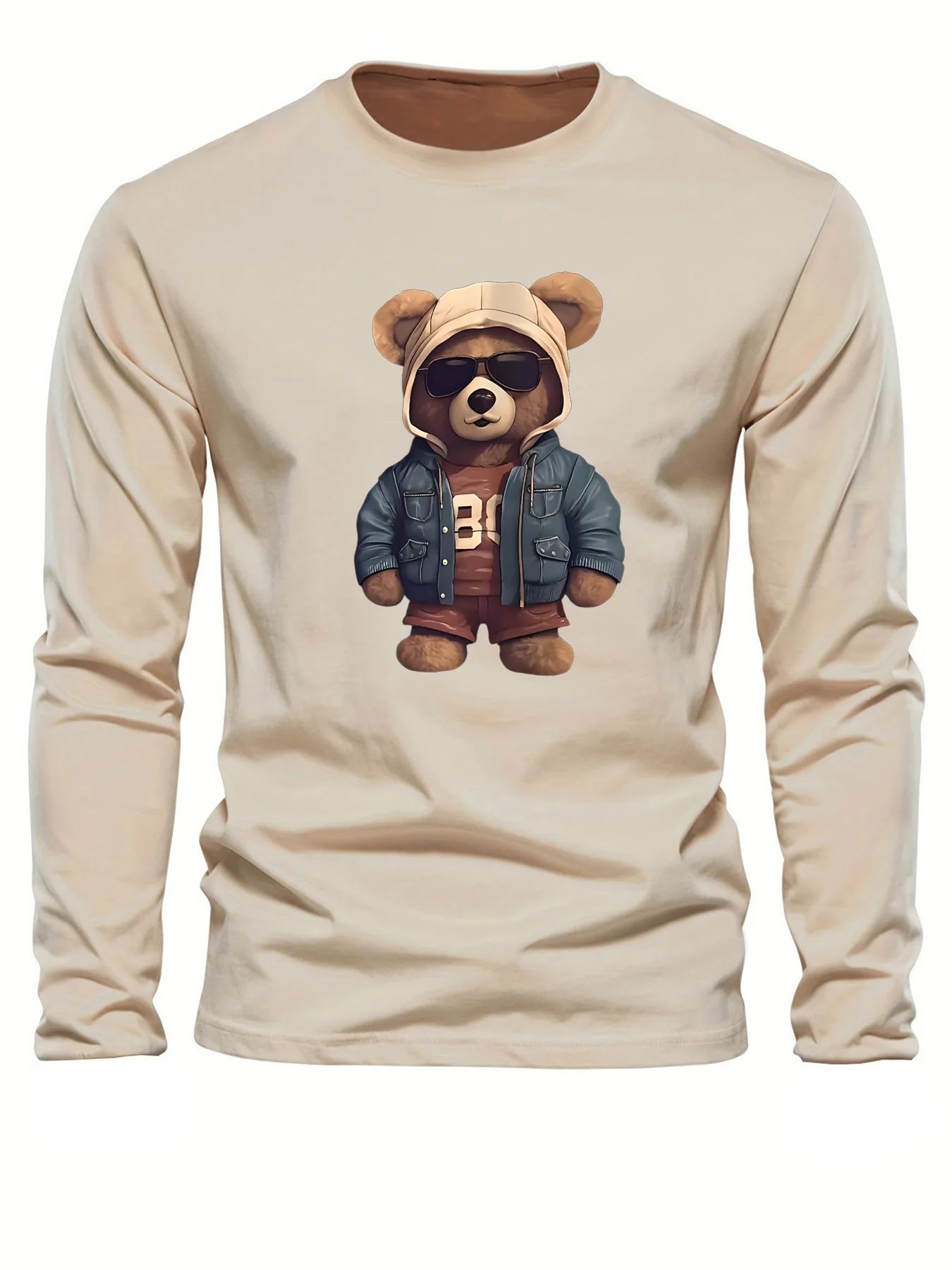 Men's 100% pure cotton long sleeved T-shirt top -