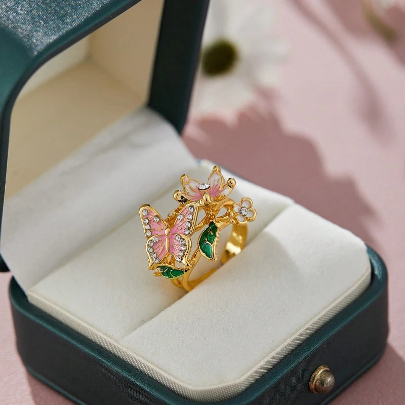 Aesthetic Flower Butterfly Rings -