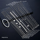 19Pcs Silver Color Anklet Sets -