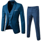 Spring Autumn New Fashion Men's Trendy Slim Business Solid Color 3 Pieces of Suits Sets Single Greasted Blazers Waistcoat Pants -