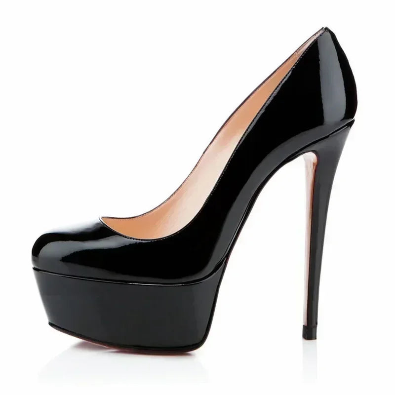 Women Pumps Stiletto Sexy Platform Round Toes 14cm Extremely Stripper Pole Dance High Heels Party Dress Wedding Shoes Large Size -