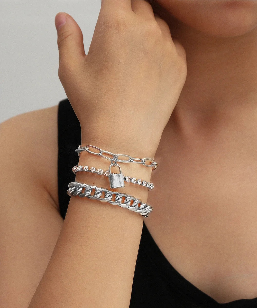 4pcs Cuban Chain Bracelets -