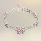 Shiny Pink Crystal Cherry Blossom Bracelets -