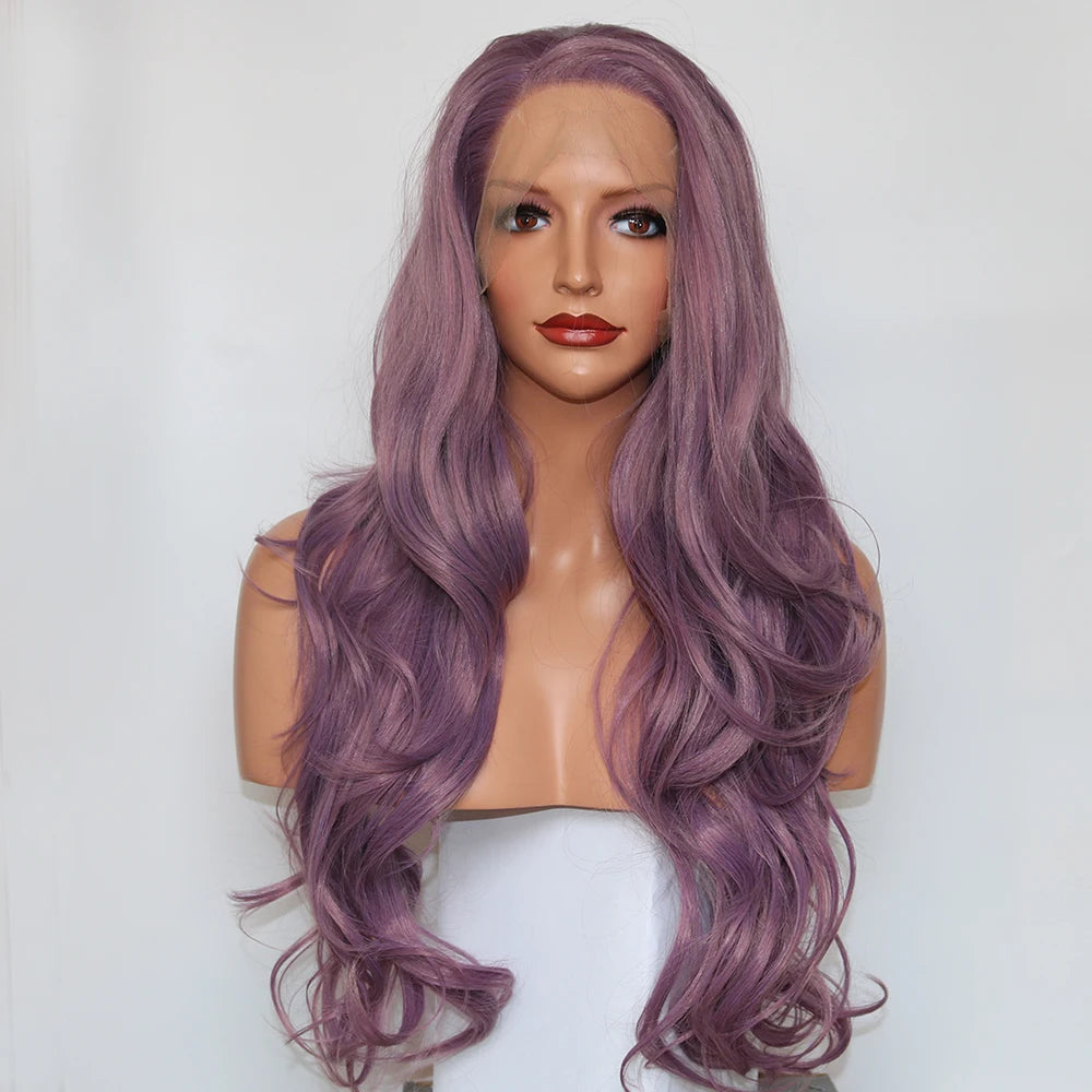 Make a statement with this purple and blonde loose wave 13x4 lace front wig—vibrant, stylish, and designed for a natural, flawless look! -