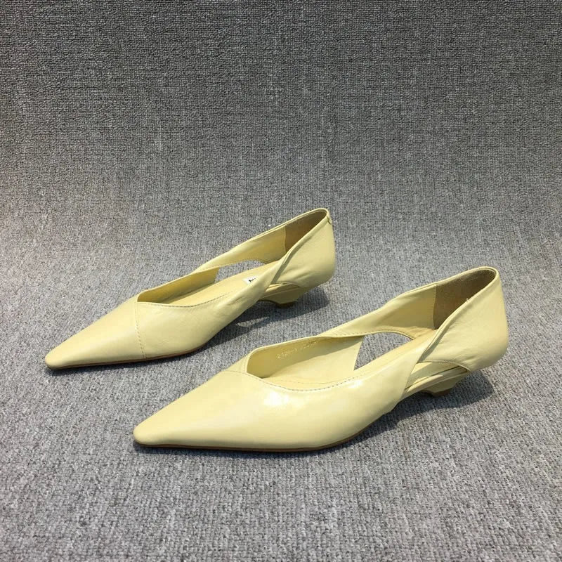 Shoes for Woman 2024 Comfortable Women's Summer Footwear Moccasins Blue Low Heel Elegant Pointed Toe High Quality Popular Young -