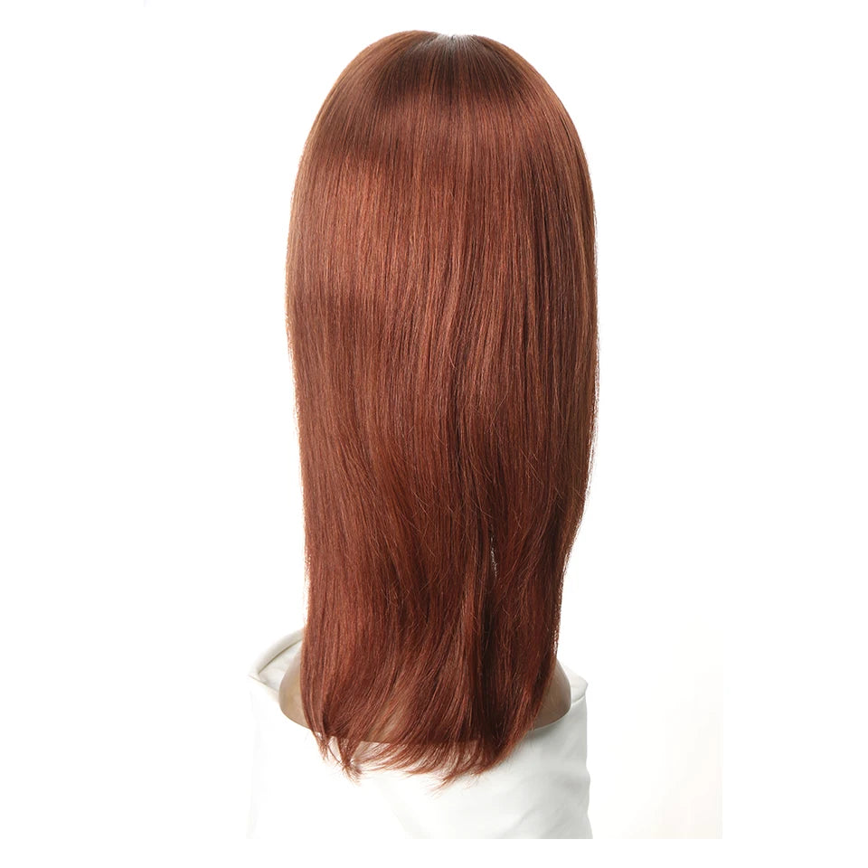 Turn heads with this sleek 18-inch 13x4 lace front Brazilian hair wig—straight, colored, and highlighted for a flawless, natural look! -