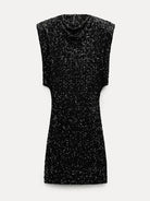 Mini Dress for Women Elegant O-Neck Fly Sleeve -