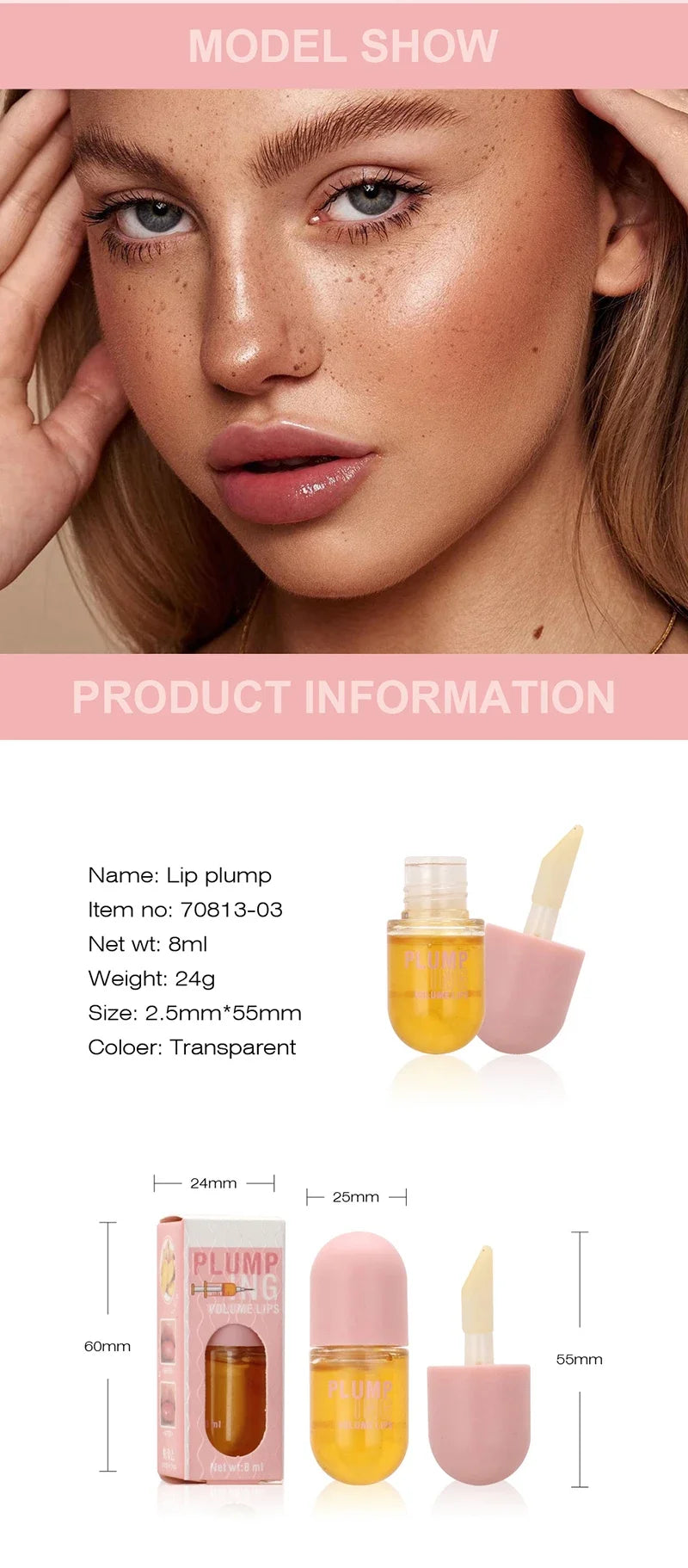 Lip Plumper Oil Instantly Plumps Lips Increasing Lip Elasticity Long-lasting Moisturize Gloss Saturation Beauty Makeup Lip Care -