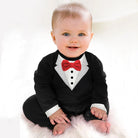 Dress your little gentleman in style with this cotton formal romper—perfect for baby boys who love to look sharp and charming! -