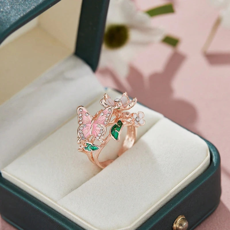 Aesthetic Flower Butterfly Rings -