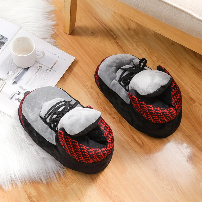 Unisex Winter Warm Home Slippers Women/Men One Size Sneakers Lady Indoor Cotton Shoes Woman House Floor Sliders Ladies Slippers -