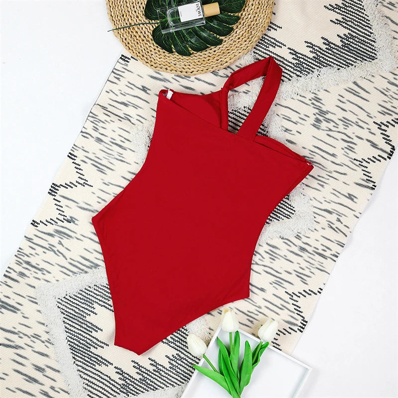 One Shoulder Swimsuit Women Swimwear 2025 Sexy Bikinis Female Biquini Hollowen Swim Suits Cut Out Bodysuit Bathingsuit Beachwear -