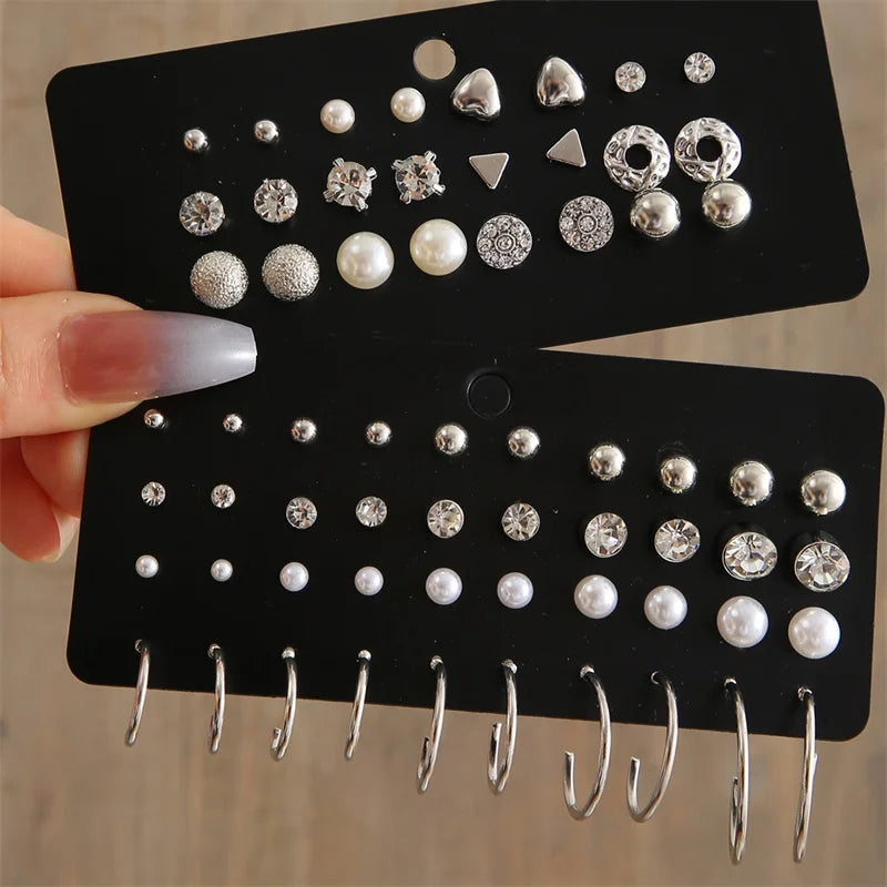 Trendy Vintage Gold Color Earrings Set -