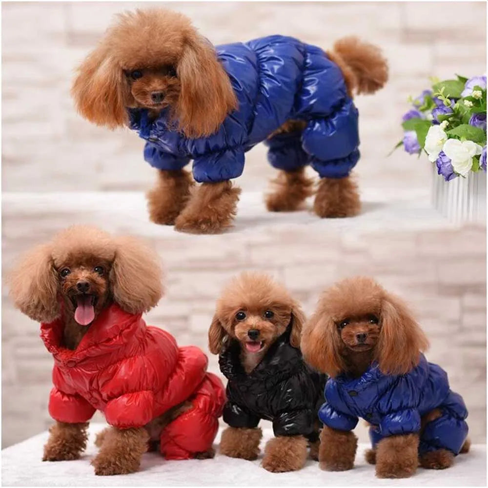 Keep your furry friend warm and stylish in the winter with this dog jumpsuit romper—perfect for overall comfort and coziness! -