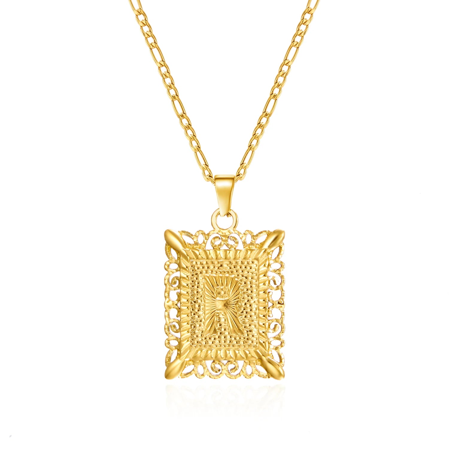 Stainless Steel Initial Letter Necklace For Women & Men -