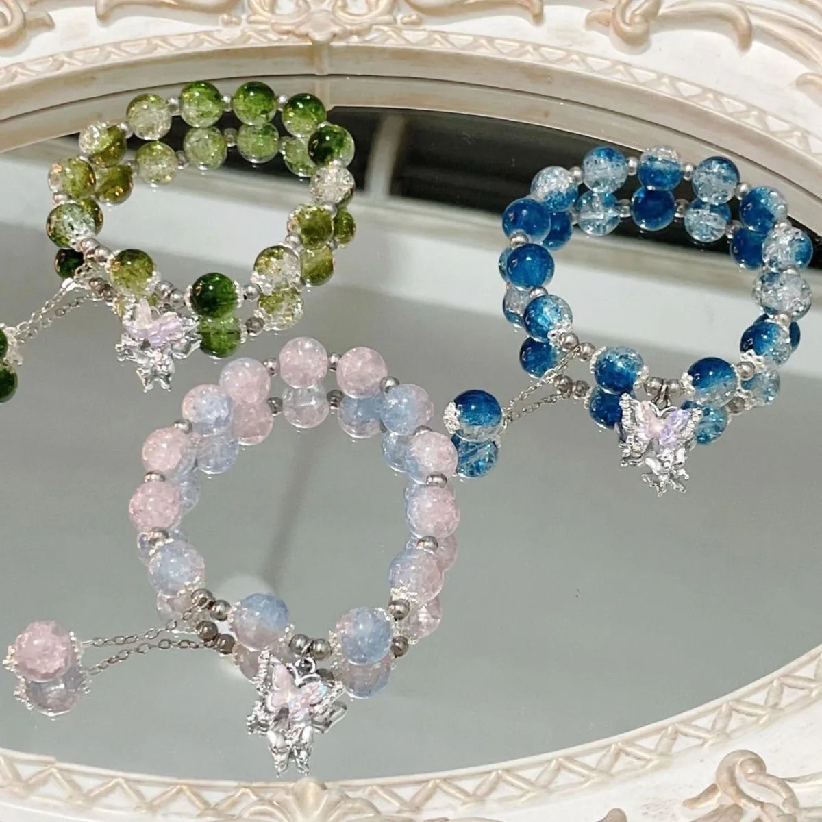Butterfly Chain Bead Bracelet -