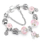 Pink Heart To Heart Beads Charm Bracelets -