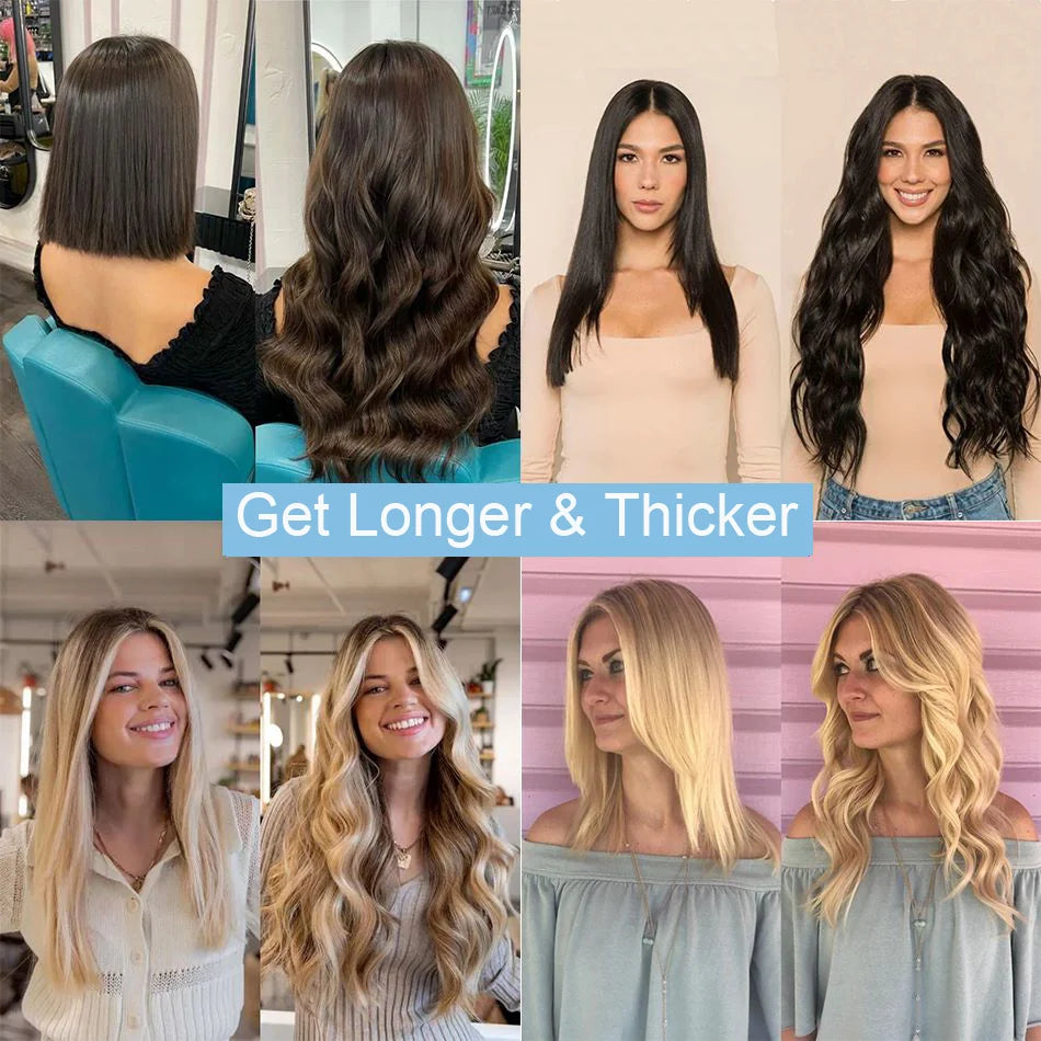 Tape In Human Hair Extensions Natural Straight Hair Extensions 1B Black Brown Blonde 100% Remy Skin Weft Adhesive Glue On -