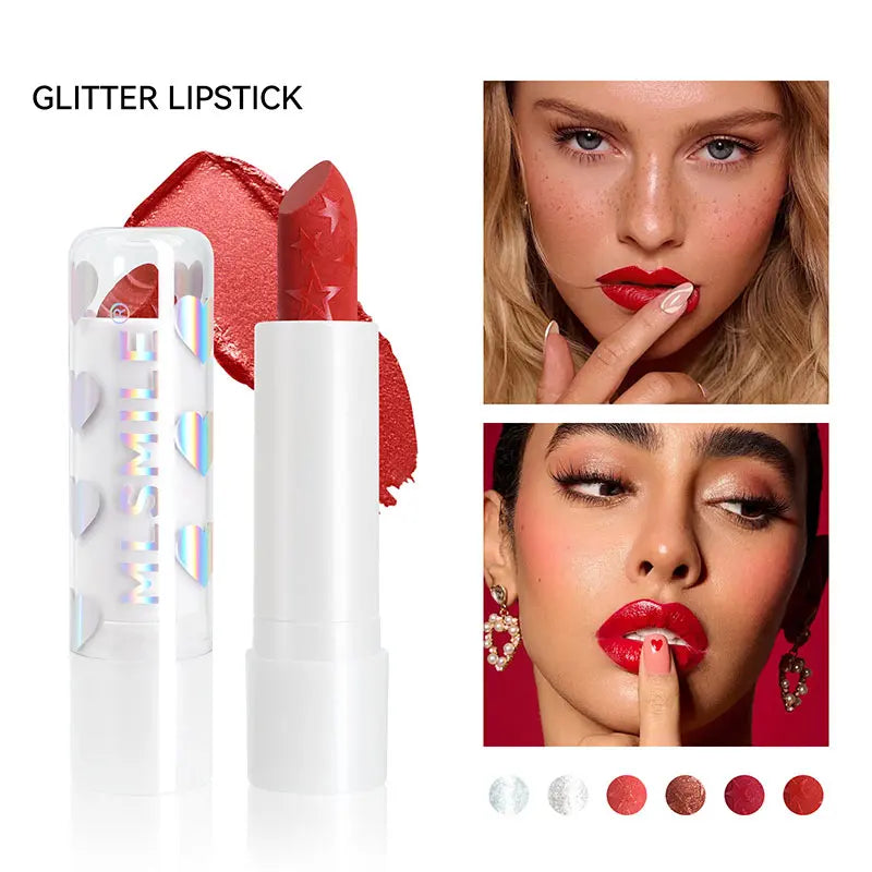 Diamond Pearlescent Lipstick Waterproof Long Lasting Non-stick Cup Matte Velvet Shiny Lipsticks Red Sexy Lips Makeup Cosmetics -
