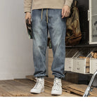 Classic Washed Blue Denim Jeans for Men -