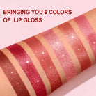 Chocolate Brown Luxurious Metallic Glitter Lipstick Long-Lasting Waterproof Non-Fade Shimmery Pearl Sparkling Lip Gloss Makeup -