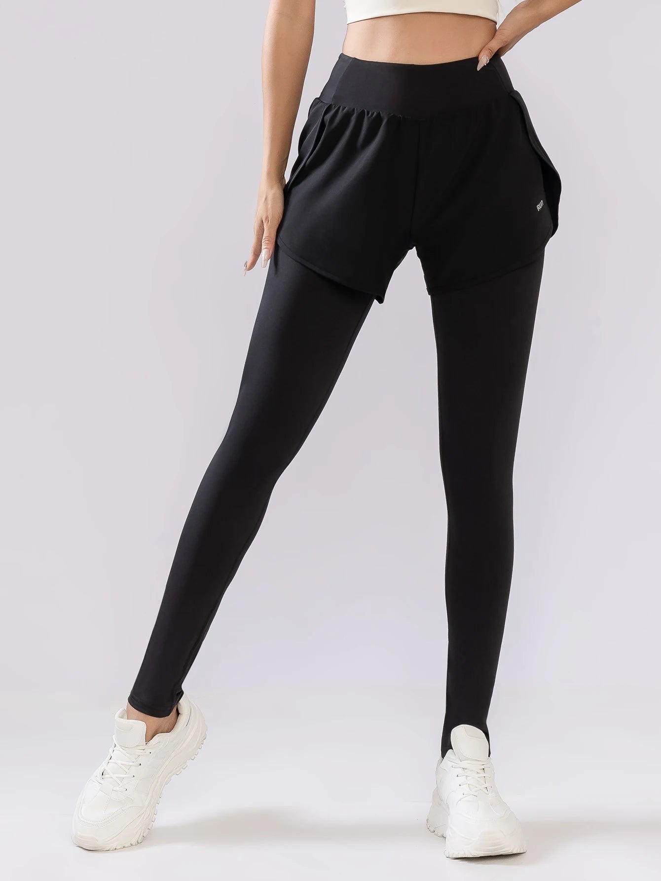 Yoga pants women's high-waisted hip lift autumn and winter vacation two pieces of fitness running training sports set profession -