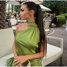 Elegant Ribbon Halter Dress -