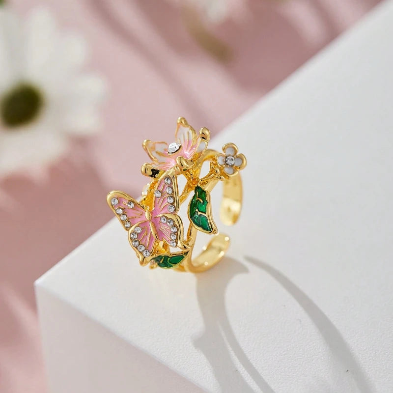 Aesthetic Flower Butterfly Rings -
