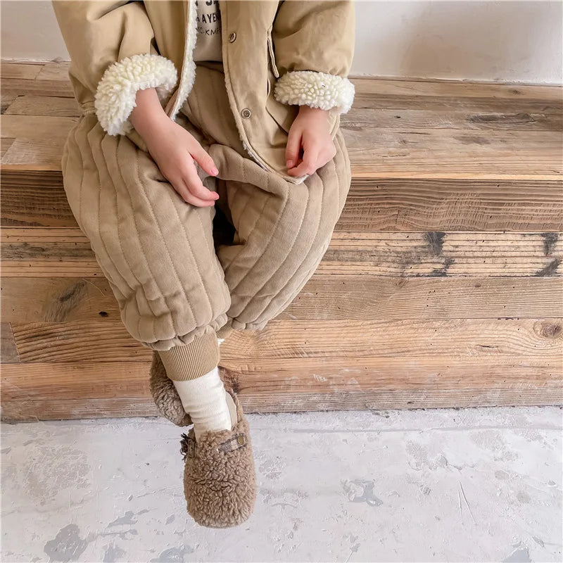 Children's Clothing From 2 To 7 Years Winter Kids Warm Cotton-Padded Trousers Baby Girls Thick Pants Toddler Boys Wear Clothes -