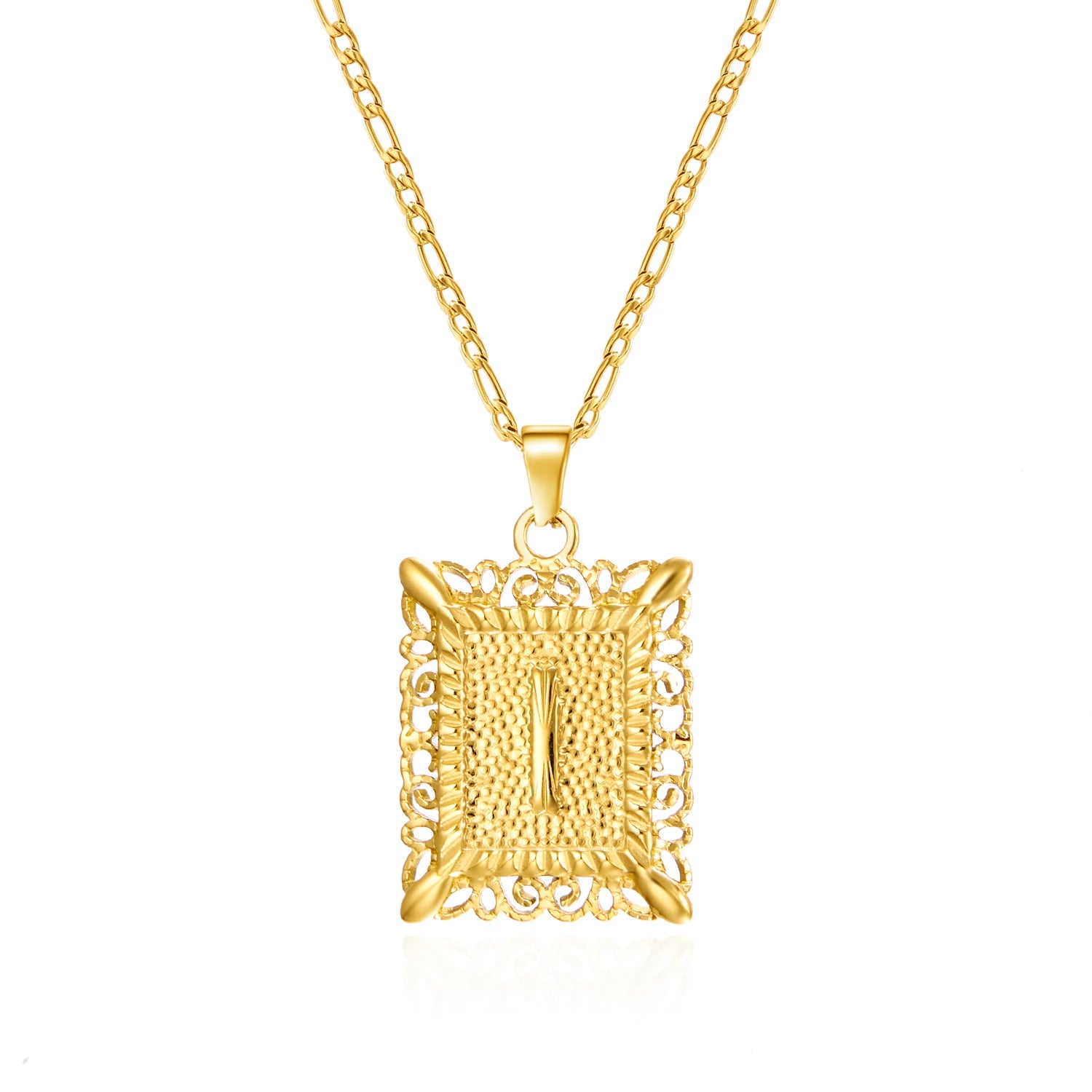 Stainless Steel Initial Letter Necklace For Women & Men -