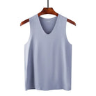 Ice Silk Tank Tops Seamless Mens Vest Loose Sleeveless Sport Bodysuit Vest For Men Plain Casual Summer Tank Undershirts Cool 5XL -