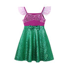 Summer Casual Dress for Girls Mermaid Dress One-Shoulder Sling Short Sleeve Cosplay Princess Costume Casual Vest 2-10 Years -