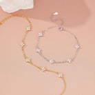 Sterling Silver Crystal Flower Bracelet -