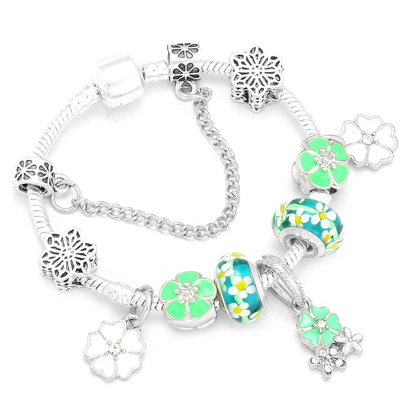 Pink Heart To Heart Beads Charm Bracelets -