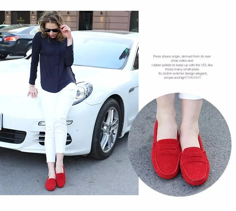 100% Genuine leather Women flats Fashion Handmade Women Casual leather shoes Leather Moccasin Women Driving Shoes Loafers -
