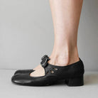 Women Shoes Low Heels Single Shoes Retro New Soft Sole Women Casual Shoes Thick Heels Work Mother Shoe Buckle Shallow High Heels -