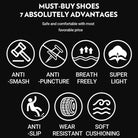 Braided safety shoes for men with steel toe protection, bump-proof, breathable, comfortable, lightweight, durable and safe. -